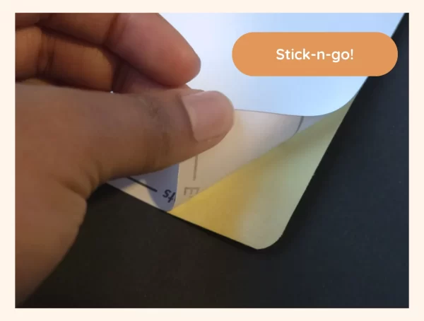 demonstrates sticky peeling ability of sticer